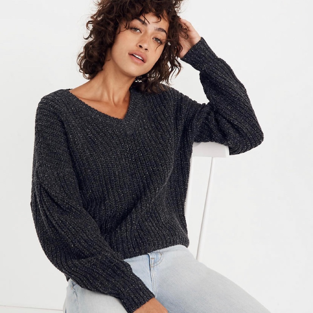 Madewell Peat-Sleeve Sweater Dark Gray L